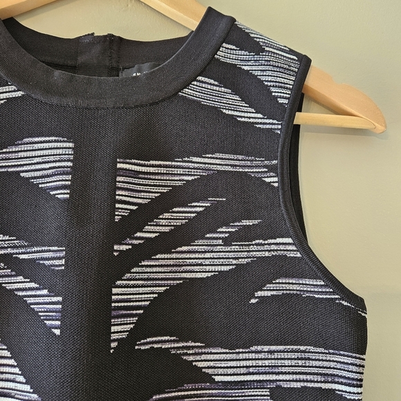 Karen Millen Bandage Bodycon Zebra Print Sleeveless Mini Dress Black Grey Size S - Picture 6 of 16